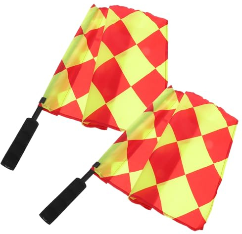 Alipis 2 Banderines de Árbitro de Fútbol Cuadrados Portátiles y Bandera de Juez de Línea para Partidos Deportivos Señalización Precisa para Árbitros Profesionales Kit de 2 Unidades