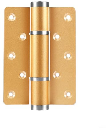 Cierrapuertas hidráulico invisible y bisagras de resorte con amortiguador hidráulico para puertas pesadas, material de aleación de aluminio, diseño silencioso de cierre automático, 2 piezas (dorado)