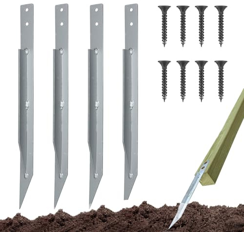 Kit d'ancrage Au Sol – Piquets Métalliques, Clous De Tente Coupe-Vent | Ancrages De Terre Robustes, Balançoire Extérieure Sécurisée, Trampoline, Maisonnette, Arche De Roses, Tour, Support De Tente De