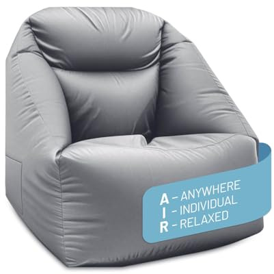 Lumaland Poltrona gonfiabile, per esterni, da campeggio, portata fino a 150 kg, regolabile a 5 camere, lavabile, impermeabile, 87 x 95 x 80/35 cm, gonfiata rapidamente per spiaggia e così via.