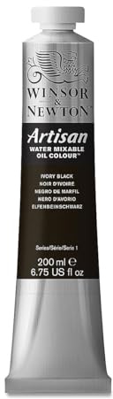 Winsor & Newton Artisan Water Mixable Oil Colour, 6.75-oz (200ml), Ivory Black