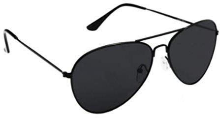 PURECITY© - Lunettes De Soleil Polarisées Style Aviateur Polarisantes Fbi Pilote Retro Vintage 80's Homme Femme - Monture Noir Verre Noir - Tendance Fashion