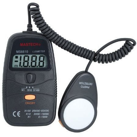 Shinntto(TM) MASTECH MS6610 1999 conteggi Luxmetro Digitale Misuratore di luce 0~50000LUX con Foto Indipendente Detector