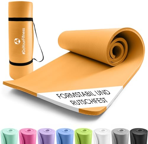 #DoYourFitness x World Fitness | Fitnessmatte Yogini | 183x61x1cm | Phthalatfrei & rutschfest | Gymnastikmatte ideal für Yoga, Pilates, Fitness, Outdoor im Studio & zu Hause | Orange
