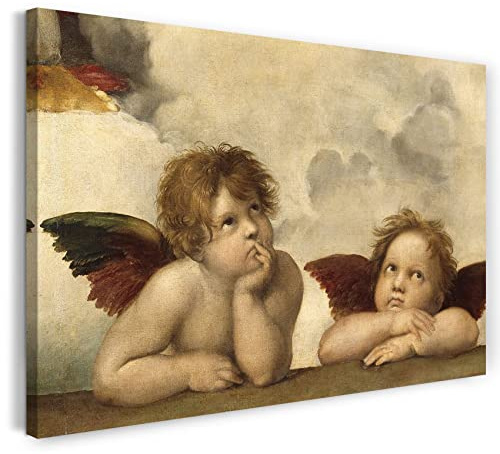Leinwand (100x70cm): Raphael - Sixtinische Madonna, zwei Engel