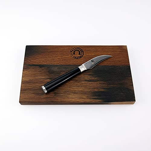KAI Shun Classic Angebotsset, ultrascharfes Damaststahl Schälmesser DM-0715 + Schneidebrett aus Fassholz (Eiche) 25x15 cm | VK: 139,95 €