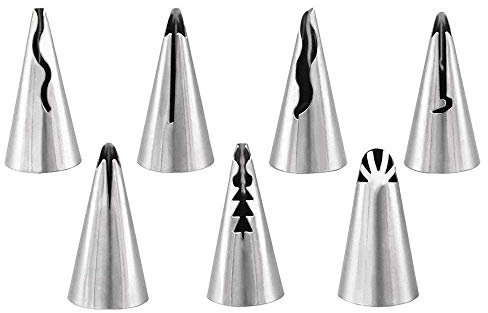 Générique One Set of 7pcs Stainless Steel Russian Ruffle Skirt Icing Piping Tips Nozzles Pastry Cake Cupcake Decorating Baking Tool