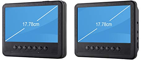 Reflexion DVD7052 Autoreiseset, 7 (17,8cm) Twin- (Doppel-) Monitor, DVD-Player & zusätzlicher Monitor, geeignet für Kopfstützenmontage, Schwarz