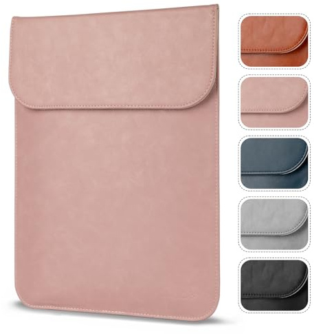 Allinside 13 Zoll Laptophülle für MacBook Neo, Air 13 & Pro 13 | PU-Leder Laptoptasche für MacBook Neo 13, Air 13 2018–2026 & Pro 13 2016–2022, schlank und wasserfest für Reisen, Rosa