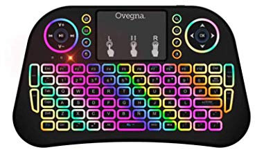 Ovegna i10: Mini Teclado inalámbrico de 2.4Ghz, QWERTY español, inalámbrico ergonómico con Panel táctil - para Smart TV, Mini PC, HTPC, Consola, PC con Windows, Android, MacOS, Linux