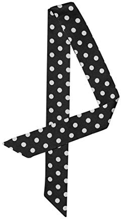 sourcing map Damen Vintage 50s Dünn Lang Schmal Taillenband Gürtel Seide Polka Dots Halstuch Scarf Schwarz L