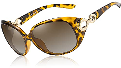 DUCO Sonnenbrille Damen Klassisch Polarisiert Übergroß Frauen Sonnenbrillen Mode Brille 100% UV-Schutz 1220