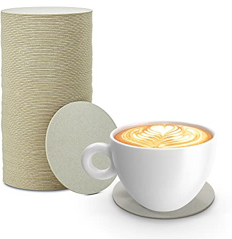 MT Products 4 Round Off-White Pulpboard Coasters - 125 Pack - Medium Weight Absorbent Cardboard Mats for Drinks, Crafts & DIY - Made in USA