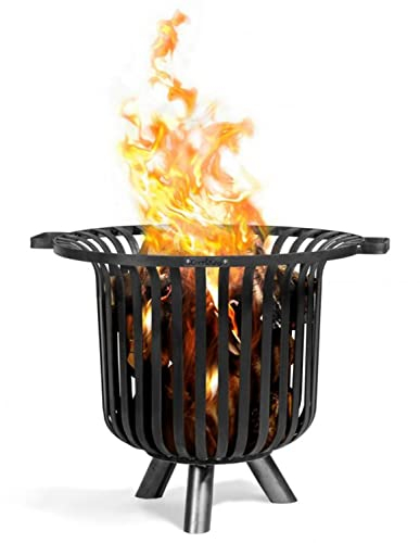Feuerkorb Verona Ø 60 cm Feuerstelle für den Garten oder Terrasse aus Stahl Feuersäule als Wärmequelle oder Grill CookKing