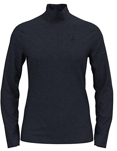 Odlo Fleecepullover Damen Roy I Midlayer mit Halbreißverschluss I Langarm Wandershirt Langarm Wandershirt mit 1/2 Reißverschluss I Damen