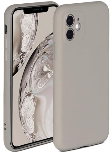 ONEFLOW Soft Case für iPhone 11 Hülle aus Silikon mit Kameraschutz, Silikonhülle mit erhöhtem Schutz fürs Display, Backcover Schutzhülle, weiche Handyhülle, Taupe