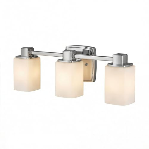 Licht-Erlebnisse Badezimmerlampe Wand 56 cm lang Chrom Weiß 3-flammig Metall Glas inkl. 3x G9 LED Wandleuchte Bad Spiegel