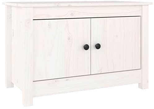 vidaXL Schuhschrank Schuhregal Schuhablage Schuhständer Schuhaufbewahrung Schuhtruhe Schuhorganizer Flurschrank Weiß 70x38x45,5cm Massivholz Kiefer