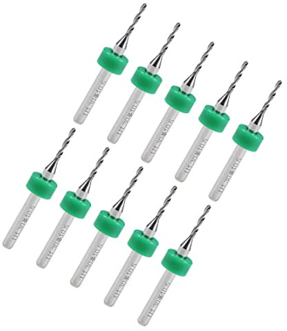 PATIKIL 1.3mm Dia 1/8 Gambo PCB Punte per Trapano 10pz Tungsteno Carburo Micro Trapano Punte Rotante Strumento per CNC Incisione Stampa Circuito Scheda