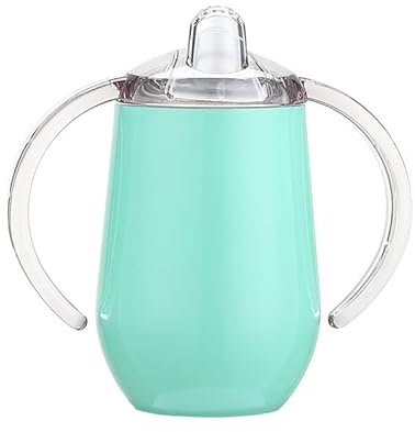 Varsany Baby Sippy Cup for Toddlers - BPA-Free Stainless Steel Double Walled - Free Flow Sippy Cup - Easy Transition - Mint