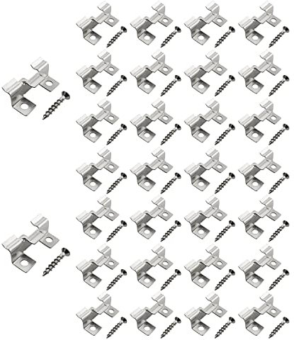 LQ Industrial 30 Stück versteckte Abstandshalter für Terrassendielen mit selbstschneidender Schraube 301 Edelstahl DIY Hardware