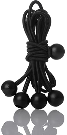 BigDean 25 Stück Spanngummi mit Kugel Planenspanner – schwarz 250 mm – perfekt zum Befestigen & Spannen von Planen, Banner & Netzen – Zeltspanner Expanderschlingen Gummispanner Planenhalter