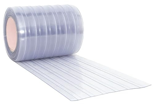 vidaXL Türvorhang, Transparenter Streifenvorhang Zuschneidbar, Thermovorhang für die Gastronomie Kühlräume, Isoliervorhang Fliegenvorhang, PVC