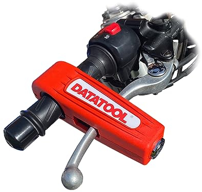 Datatool Croc Lock - Visible Theft Deterrent for Scooters, Motorcycles, and ATVs - Locks Brake Lever to Handlebar - Saw Resistant Bike Lock - Available in Red, Yellow, Black or Orange (Red)