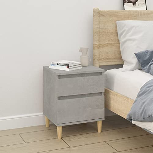 ZEYUAN Nachttisch, Nachtschrank, Nachtkonsole, Bedside Tables, Nachtkästchen, Beistellschrank, Nightstand, Nachtkommode, Betongrau 40x35x50 cm