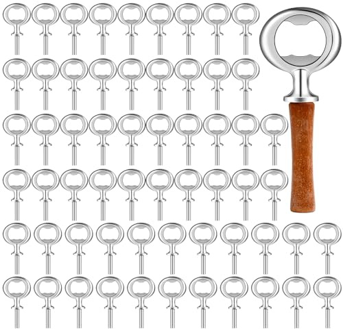 Cunhill Stainless Steel Bottle Opener Kit (Silver, 60 Pcs) - Blank Bottle Opener Inserts for DIY Projects, Wedding, Valentine's Day, Party & Crafts