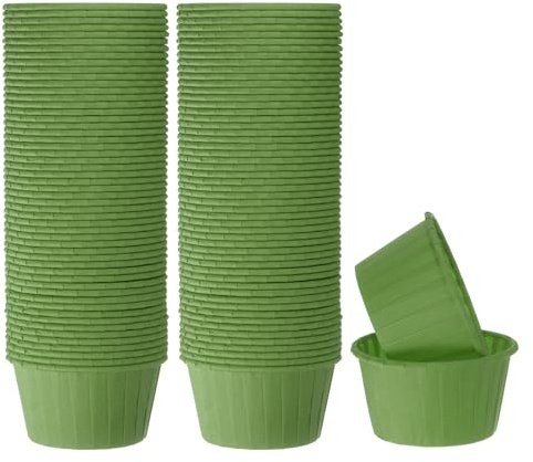 sourcing map 100 pirottini per cupcake, 99,2 g, in carta oleata, usa e getta, per matrimoni, compleanni, Natale, dessert, colore: verde