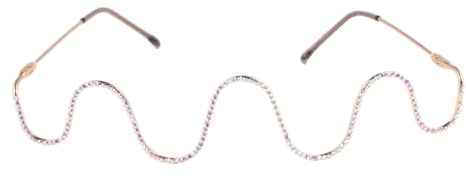 WRITWAA 1 Paar Brillengestell Metallrahmen Mit Diamant-strassbrille Ohne Linsen Bling Brille Rahmen Unregelmäßig Strass-sonnenbrille Modebrillen Metallgestell Halbbild Requisiten 20er