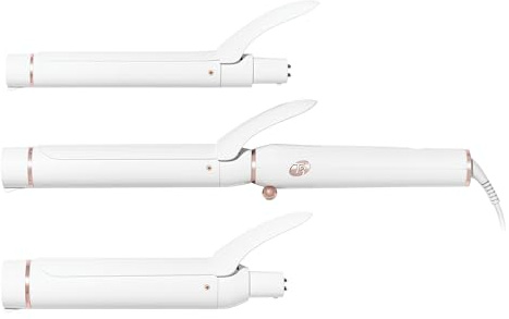 T3 Switch Kit Classic Trio Professional Interchangeable Curling Iron with 3 Ceramic Clip Barrels for Curling and Waving, 9 Adjustable Heat Settings & Ion Generator