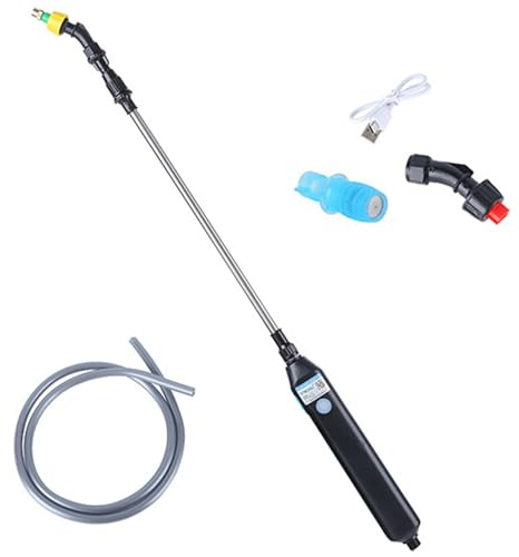 Spruzzatore elettrico, spruzzatore per spruzzatore da giardino estendibile con 2 ugelli ＆ tubo d'acqua, bacchetta di annaffiatura a batteria a batteria per erbacce di prato senza serbatoio dell'acqua