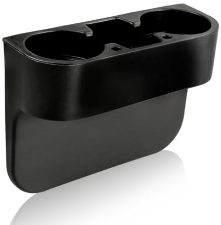 GLADFRESIT Car Water Cup Holder Seat Slot Storage Box Seat Side Cup Holder Seat Gap Filler Organizer for Cars and Trucks to Store Coffee Drink Bottle Pen Phone (Black)