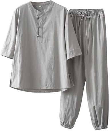 MYIESAXL Kampfsport-Anzug – Tang-Anzug für Damen, Kung-Fu-Uniformen, Baumwoll-Leinen-Tai-Chi-Uniform, Kurzärmelige Hosen, Mantel, Oberteile, Qigong-Kleidung