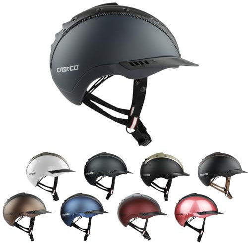 RL24 - Reithelm Mistrall-2 Edition von Casco inkl. Helmbox | Reitkappe Damen, Herren & Kinder | optimale Belüftung & ergonomisch Perfekter Sitz | Reiterhelm Grau/Schwarz in Größe S-M (55-57cm)