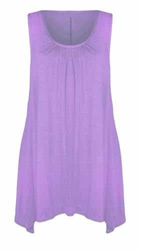 Ladies Summer Sleeveless Tunic Blouse - Plus Size Swing Flared Vest Top - UK Sizes 8-30
