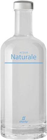 Pack 10pz. – Bottiglia Shurity Basic 75cl. Personalizzata Trasparente con Tappo Argento (Pack 10pz. - Acqua Liscia)