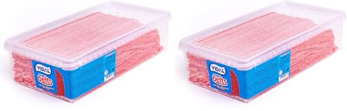 Vidal Golosinas Cintas Pica Fresa. Bandeja de 200 unidades. (Paquete de 2)