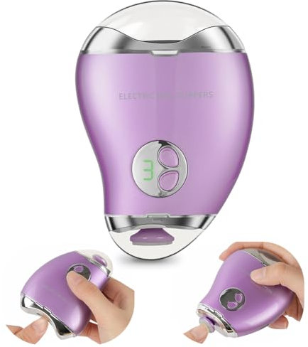 LOPHE Coupe-ongles électrique 2 en 1 Automatique et Polisseuse Rechargeable Sans Fil Violet pour Bébés, Enfants, Personnes âgées et Adultes