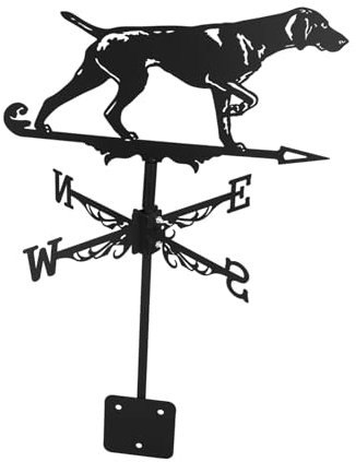 CIYODO Wetterfahne Für Garten Hof Dachmontage Tierdesign Aus Eisen Dekorativ Hundeorament Windrichtungsanzeiger