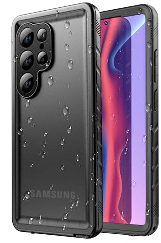 SPORTLINK Cover per Samsung Galaxy S25 Ultra Impermeabile Antiurto, Nero | 360 Gradi Full Body Armor Militare Protettiva Custodia Antipolvere Subacquea IP68 con Fotocamera/Schermo Doppia Protezione