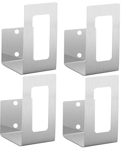 ABOOFAN 2 Pairs of Stainless Steel Wall-mounted Pot Lid Holders No-drill Kitchen Storage Racks for Home Organization Adjustable Lid Holder for Cooking Supplies