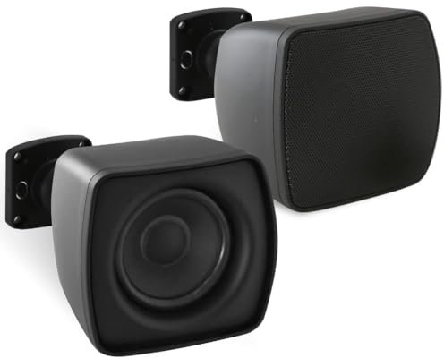 Kit Set para Pyle PD4STP 2 Mini Altavoces satélite pasivos Negros, 10 vatios rms y 30 vatios máximo, 8 ohmios, para Sistema de Cine en casa, hogar, conferencias, hoteles, restaurantes, por Pares