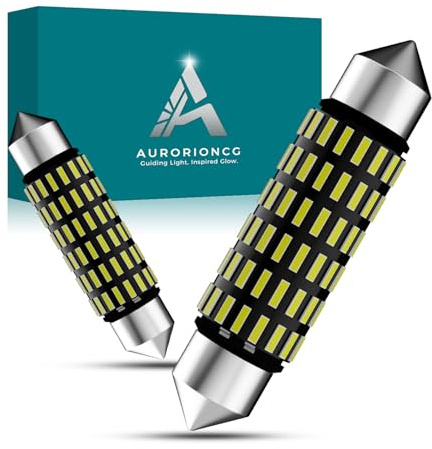AURORIONCG 41MM C5W Lampadine LED Bianco 12V 24V Lampadina Siluro Luci Interne 350LM 6500K per Cupola Luci Targa (Confezione da 2)