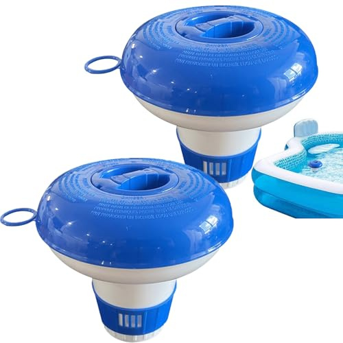 2 Stück Schwimmender Chlorspender Pool, Chlor Schwimmer, Chlortabletten, Chlorbehälter, Chlor Dosierer Pool, 5 Zoll Halterung Für Schwimmende Tabletten Für Spas Und Badewannen