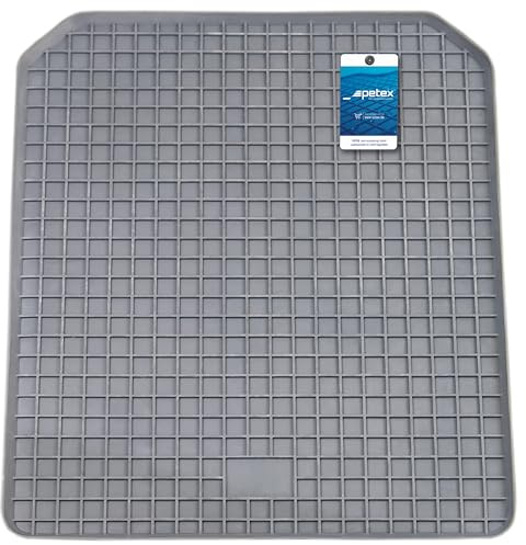 PETEX Schalenmatte aus Gummi, 48,5 x 57 cm, Antirutschmatte universal für hintere Auto Fußräume, grau