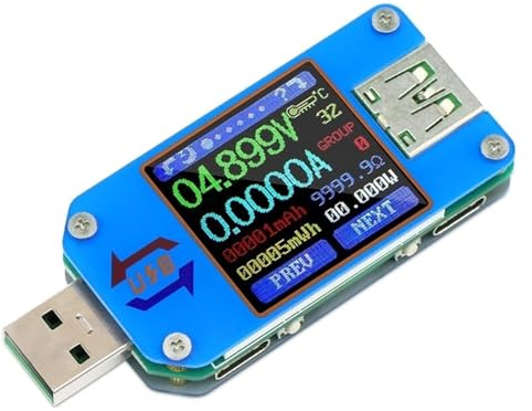 YVAAASIYC RD UM25 USB 2.0 Tipo-C LCD Voltmetro Amperometro Carica Batteria Tester USB con Comunicazione App Misuratore di Tensione e Corrente