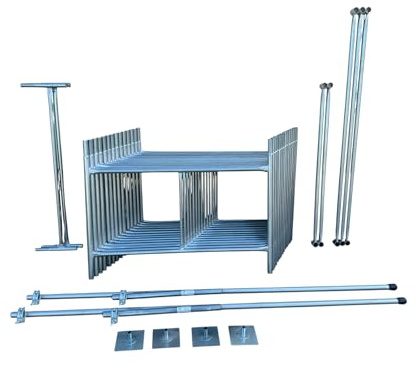 Toptower Classic 8.0m (WH) DIY Galvanised Scaffold Tower (4 x 4' Base) (Basic Kit with Stabilisers)